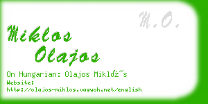 miklos olajos business card